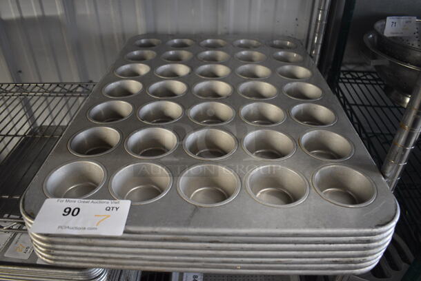 7 Metal 35 Cup Muffin Baking Pans. 18x26x1.5. 7 Times Your Bid! - Image 1 of 3
