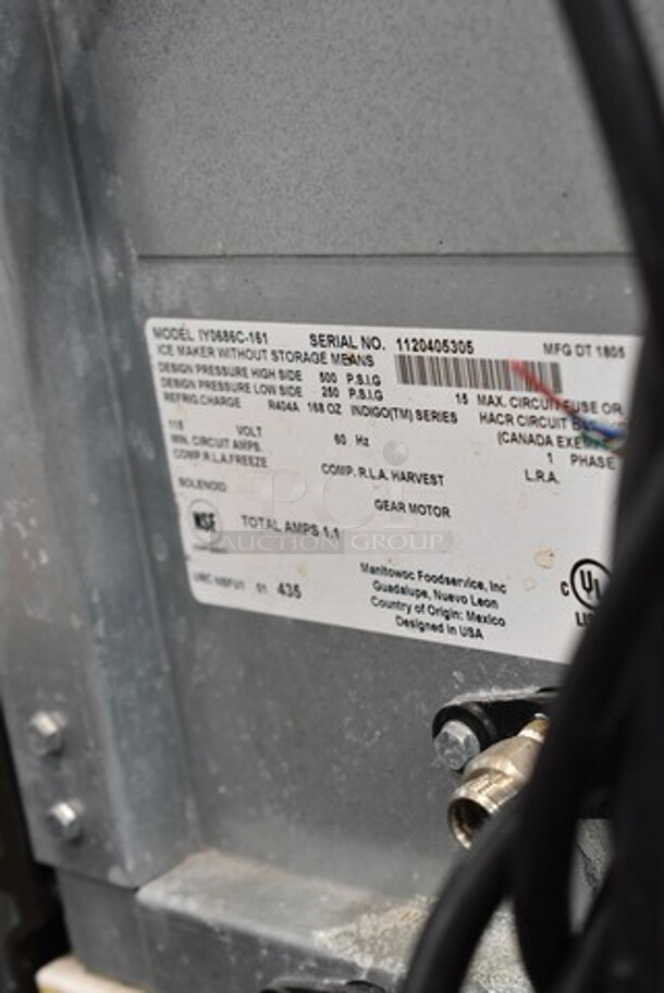 Manitowoc IY0686C-161 Stainless Steel Commercial Ice Head on Manitowoc C4 Ice Bin. 115 Volts, 1 Phase.  - Image 5 of 6