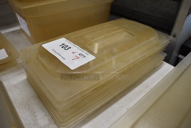 ALL ONE MONEY! Lot of 7 Clear Poly 1/3 Size Drop In Bin Lids! - Image 2 of 2