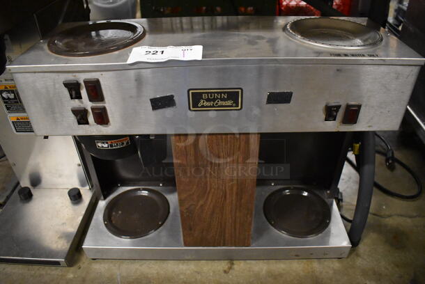 Bunn VPS Stainless Steel Commercial Countertop 3 Burner Coffee Machine w/ Poly Brew Basket. 120 Volts, 1 Phase. 23x8.5x19