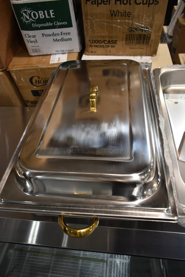 2 BRAND NEW SCRATCH AND DENT! Stainless Steel Commercial Countertop Chafer w/ Drop Ins and 1 Lid. 2 Times Your Bid! - Image 3 of 7