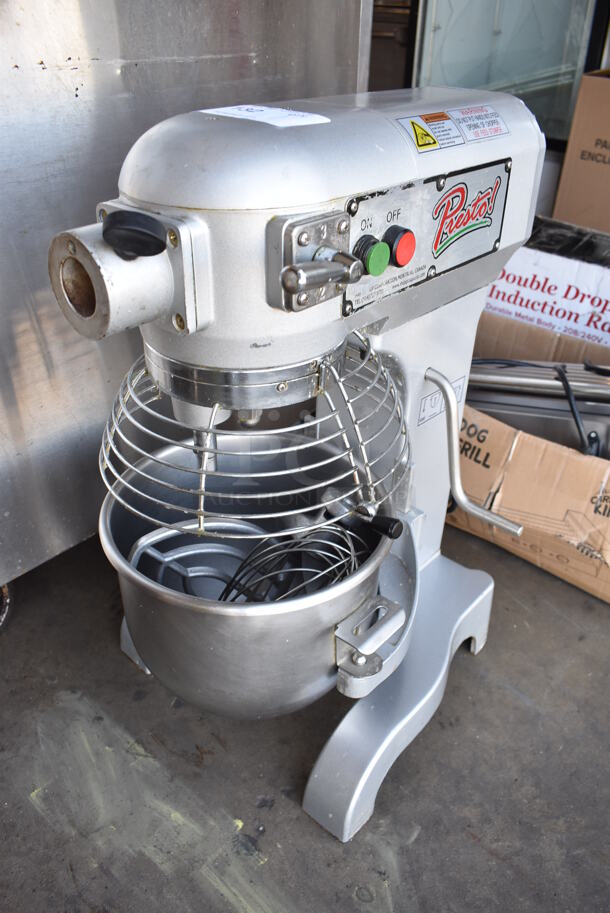 2015 PrepPal PM10 Metal Commercial 10 Quart Planetary Dough Mixer w/ Stainless Steel Mixing Bowl, Bowl Guard, Paddle, Balloon Whisk and Dough Hook Attachments. 110 Volts, 1 Phase. 15x19x25. Tested and Working! - Image 1 of 6