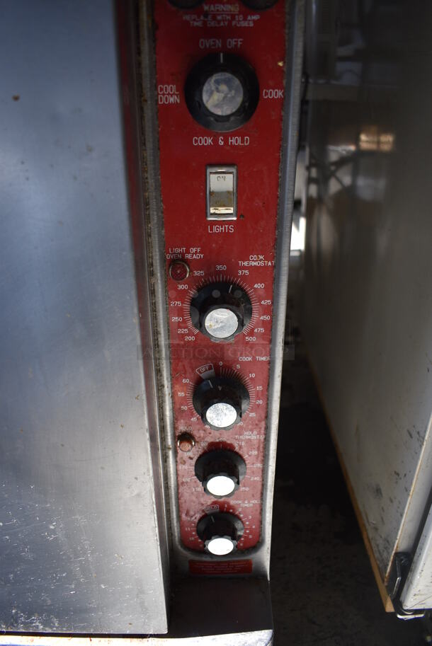 2 Blodgett Stainless Steel Commercial Electric Powered Full Size Convection Ovens w/ Solid Doors, Metal Oven Racks and Thermostatic Controls. 208-220 Volts. 38.5x40x64.5. 2 Times Your Bid! - Image 7 of 8