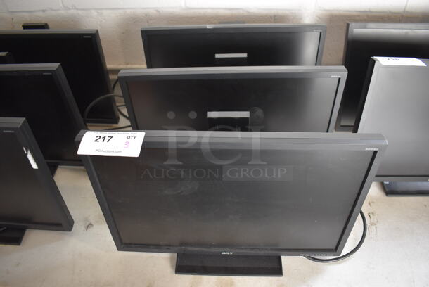 3 Acer B223W B 22" Computer Monitors. 100-240 Volts, 1 Phase. 3 Times Your Bid! - Image 1 of 7