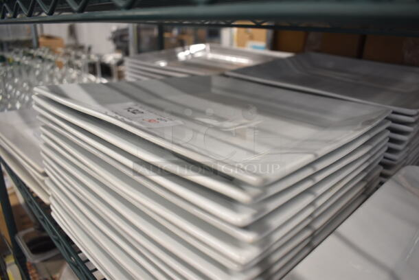 30 White Ceramic Square Plates. 12x12x1. 30 Times Your Bid! - Image 2 of 3
