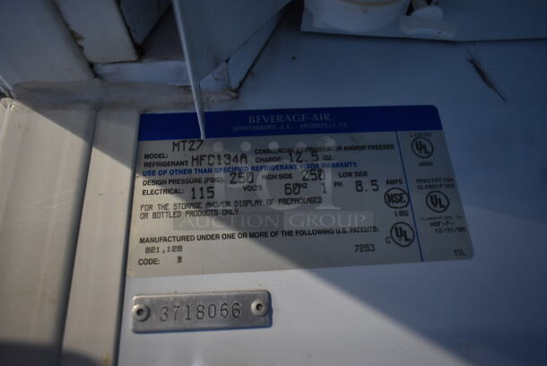 Beverage Air MT27 Metal Commercial Single Door Reach In Cooler Merchandiser. 115 Volts, 1 Phase. Tested and Working! - Image 7 of 7