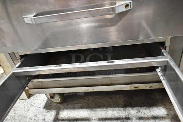 Randell Stainless Steel Commercial 2 Drawer Chef Base on Commercial Casters. Tested and Powers On But Does Not Get Cold - Image 4 of 4