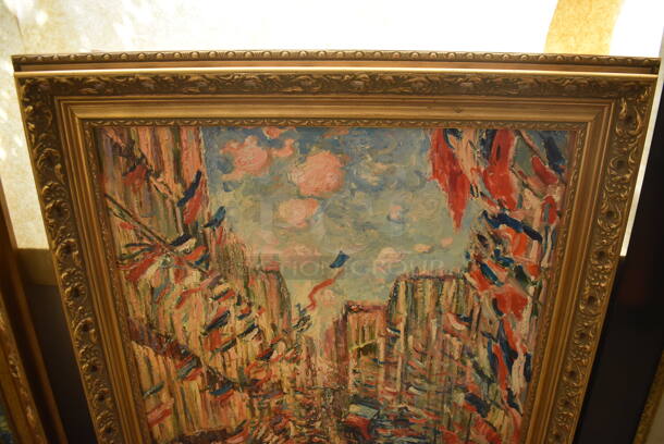 Framed Canvas Painting Reproduction of Rue Montorgeil by Claude Monet From Art Dealer Ed Mero! - Image 4 of 7