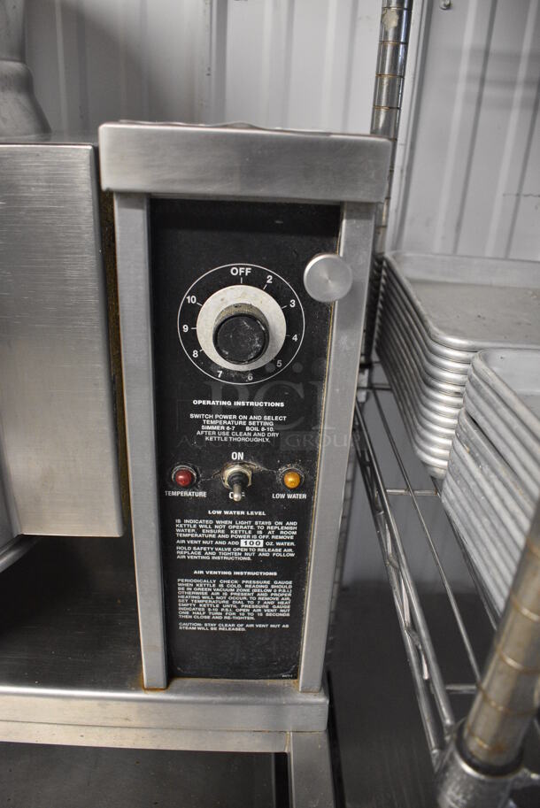 Crown Model EC-10TW Stainless Steel Commercial Countertop Electric Powered 10 Gallon Tilting Steam Kettle on Stand. 208 Volts, 3 Phase. 29.5x24x54 - Image 3 of 9