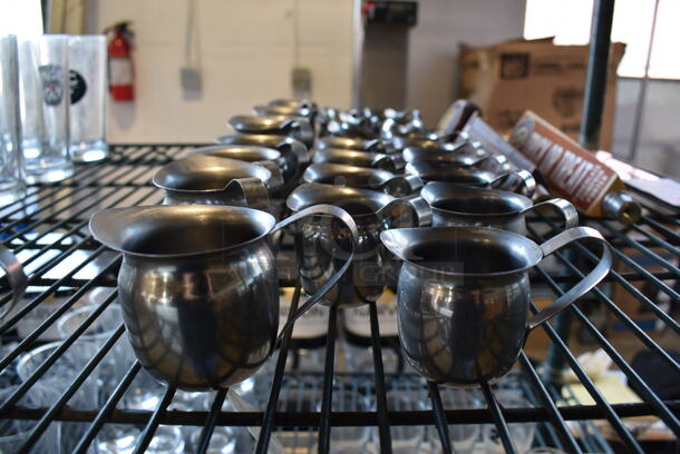 ALL ONE MONEY! Lot of 26 Various Metal Cream Pitchers. 3.5x2x2, 4x2.5x2.5