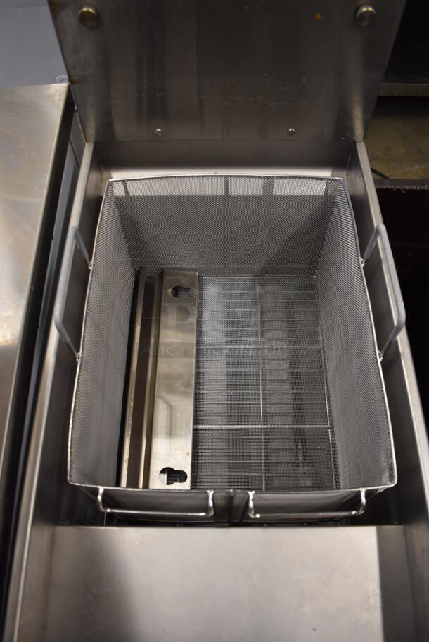 2020 Pitco Frialator SSPG14 Solstice Supreme Stainless Steel Commercial Floor Style Natural Gas Powered Pasta Cooker w/ Metal Bin and Lid. 60,000 BTU. 15.5x36x49 - Image 4 of 7