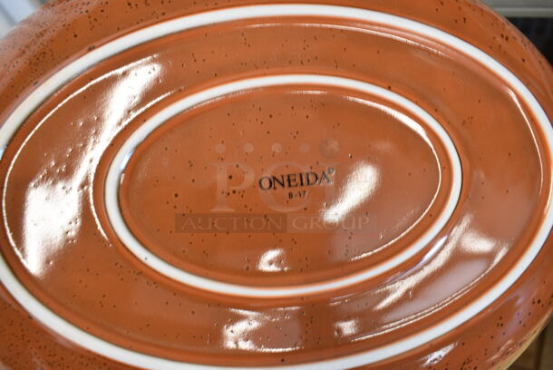 7 Brown Ceramic Oval Plates. 12.5x9.5x1.5. 7 Times Your Bid! - Image 3 of 3
