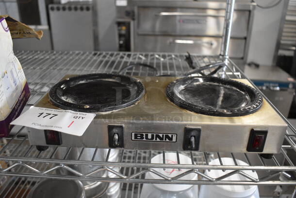 Bunn WX2 Stainless Steel Commercial Countertop 2 Burner Coffee Pot Warmer. 120 Volts, 1 Phase. 14x7x2. Tested and Working!