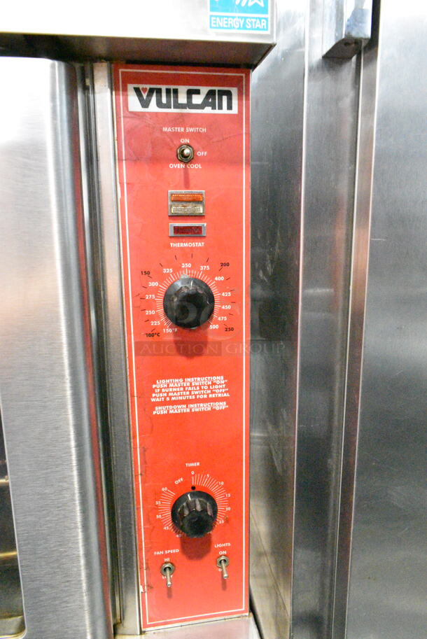 2 Vulcan VC6GD-SEFCAM5 Stainless Steel Commercial Natural Gas Powered Full Size Convection Oven w/ View Through Doors, Metal Oven Racks and Thermostatic Controls. 2 Times Your Bid! - Image 3 of 10