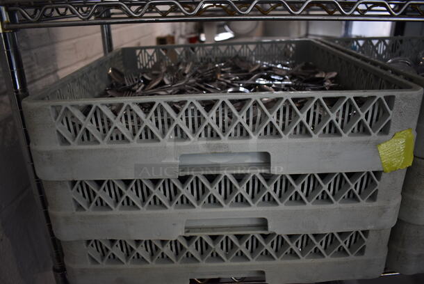 ALL ONE MONEY! Lot of Contents of Shelving Unit Including Chafing Dishes, Dish Caddies, Ceramic Plates, Bowls, Silverware. Does Not Include Shelving Unit.  - Image 9 of 12