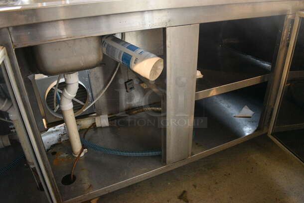 Stainless Steel Commercial Counter w/ Sink Bay, Handles and 3 Doors. 72.5x24.5x42 - Image 3 of 5