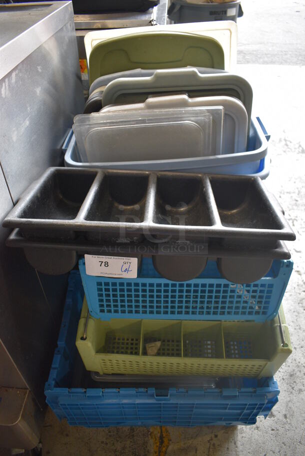 ALL ONE MONEY! Lot of Various Poly Bins and Lids! 