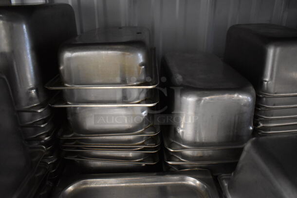 ALL ONE MONEY! Tier Lot of 61 Various Stainless Steel Drop In Bins and Lids. Includes 1/3x6, 1/4x6, 1/3x2, 1/2x2 - Image 3 of 6