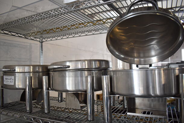 ALL ONE MONEY! Lot of Contents of Shelving Unit Including Chafing Dishes, Dish Caddies, Ceramic Plates, Bowls, Silverware. Does Not Include Shelving Unit.  - Image 11 of 12