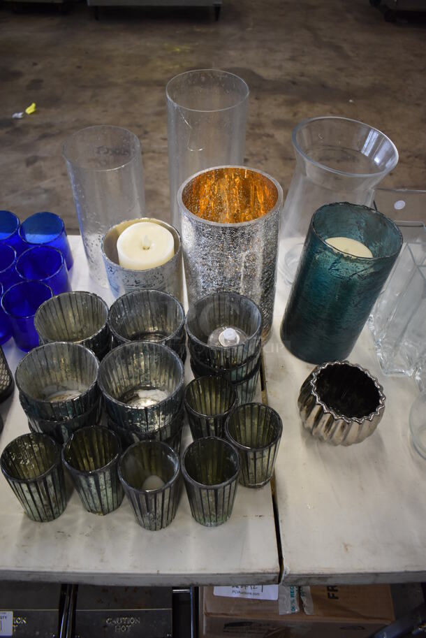 ALL ONE MONEY! Lot of Contents on Table Including Votives, Vases and Glasses! - Image 11 of 11