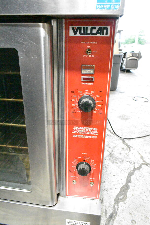 2 Vulcan VC6GD-SEFCAM5 Stainless Steel Commercial Natural Gas Powered Full Size Convection Oven w/ View Through Doors, Metal Oven Racks and Thermostatic Controls. 2 Times Your Bid! - Image 5 of 10