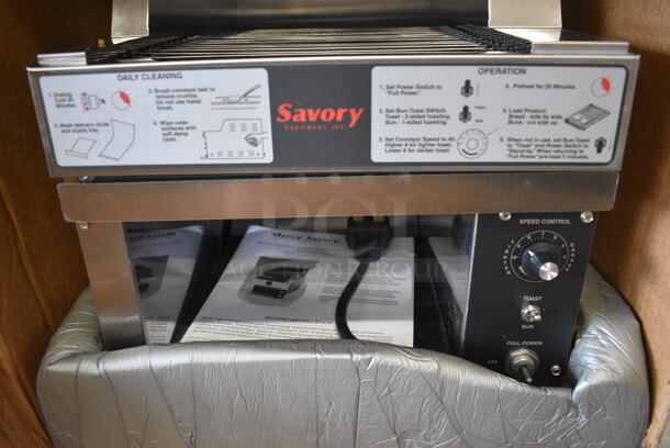 BRAND NEW IN BOX! Savory Model 18000 Stainless Steel Commercial Countertop Conveyor Toaster Oven. 208 Volts, 1 Phase. 15x23x19 - Image 4 of 8