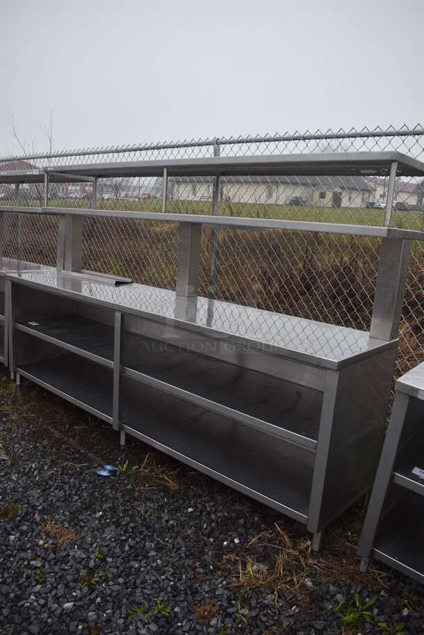 Stainless Steel Commercial Counter w/ Double Over Shelf and 2 Under Shelves. 108x24x66 - Image 4 of 5