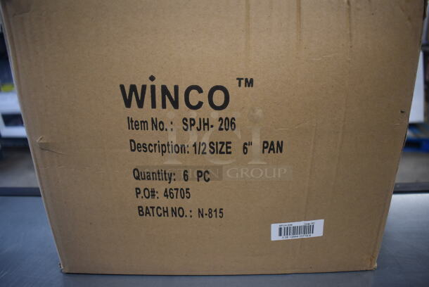 6 BRAND NEW IN BOX! Winco SPJH-206 Stainless Steel 1/2 Size Drop In Bins. 1/2x6. 6 Times Your Bid! - Image 4 of 4