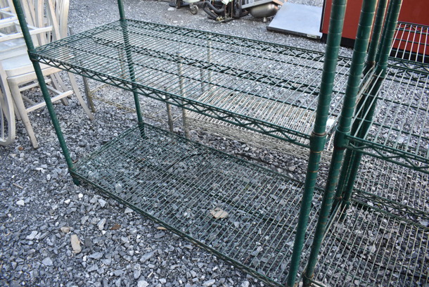Eagle Green Finish 4 Tier Wire Shelving Unit. BUYER MUST DISMANTLE. PCI CANNOT DISMANTLE FOR SHIPPING. PLEASE CONSIDER FREIGHT CHARGES. 48x18x75 - Image 3 of 3