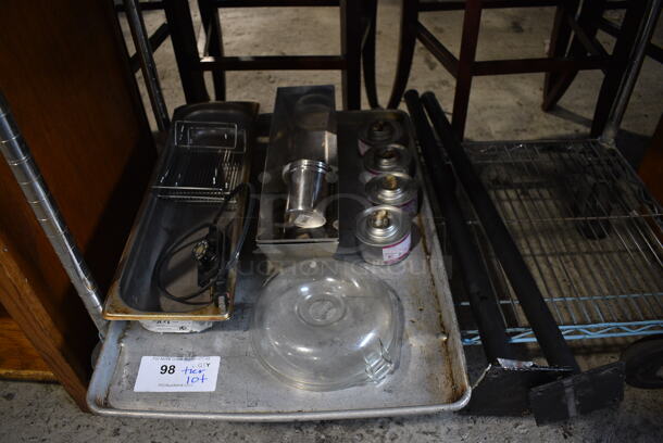 ALL ONE MONEY! Lot of Various Metal Items Including Baking Pan and Drop In Bin