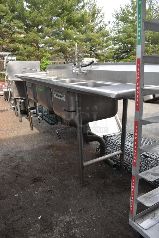 Stainless Steel 3 Bay Sink With Faucet And 2 Drain Boards. - Image 2 of 7