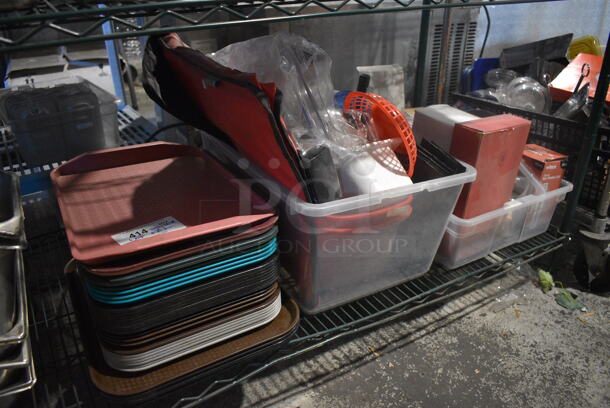 ALL ONE MONEY! Lot of Various Poly Items Including Trays, Food Baskets and Bins!