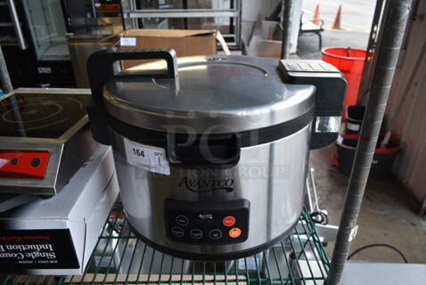BRAND NEW SCRATCH AND DENT! 2023 Avantco 177RCSA90 Stainless Steel Commercial Countertop Electric Powered Rice Cooker. 240 Volts, 1 Phase. 