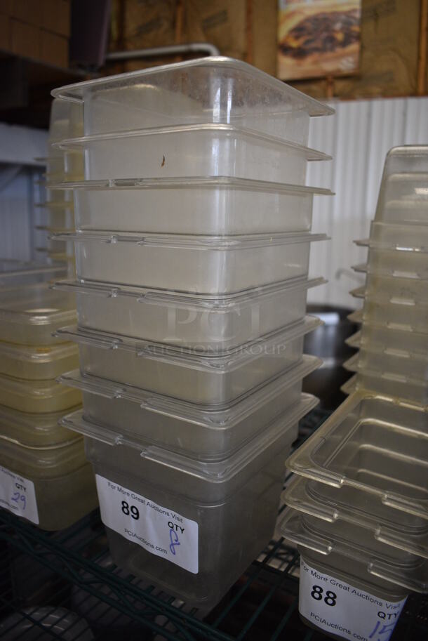 ALL ONE MONEY! Lot of 8 Clear Poly 1/9 Size Drop In Bins! 1/6x6 - Image 2 of 3