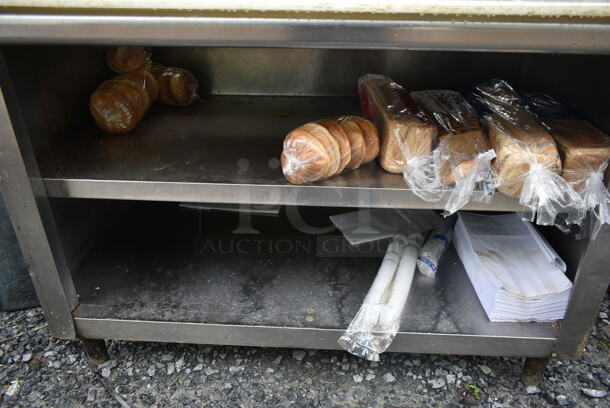 Stainless Steel Table w/ 2 Metal Under Shelves and Dunnage Rack - Image 3 of 5