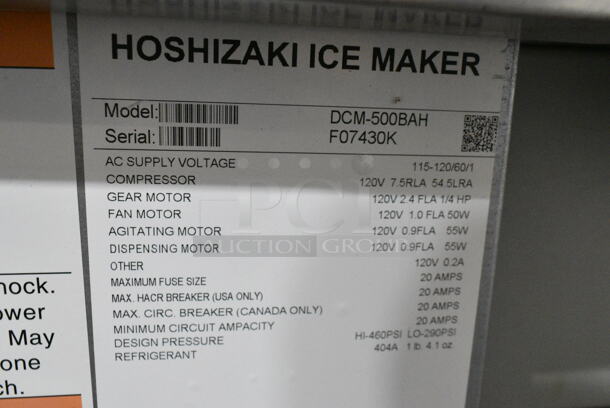 Hoshizaki DCM-500BAH Stainless Steel Commercial Ice Maker and Water Dispenser. 115-120 Volts, 1 Phase.  - Image 2 of 4