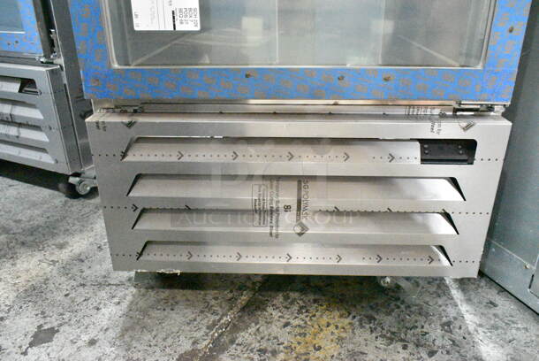 BRAND NEW SCRATCH AND DENT! Beverage Air HBR23HC-1-HG-003 Stainless Steel Commercial 2 Half Size Door Reach In Cooler Merchandiser on Commercial Casters. 115 Volts, 1 Phase. Tested and Working! - Image 4 of 8