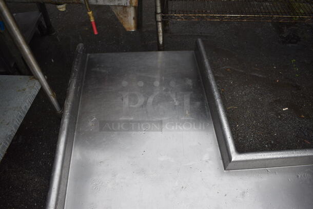 Stainless Steel Commercial L Shaped Table. No Legs. 61x54x10 - Image 2 of 4