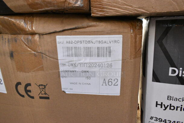 23 BRAND NEW Boxes Including 130CLFKSNH Choice Clear Heavy Weight Wrapped Plastic Cutlery Pack with Napkin - 500/Case, 394345LNoble NexGen Powder-Free Disposable Black Hybrid 3 Mil Thick Gloves - Large - 1000/Case, 394345L Noble NexGen Powder-Free Disposable Black Hybrid 3 Mil Thick Gloves - Large - 1000/Case, 433NACHOL Carnival King Large Two Compartment Plastic Nacho Tray - 500/Case, 433W20SHBGC Choice 20 lb. Shorty White Paper Bag - 500/Case, 245CPB10WHTPRINT Choice 10" x 10" x 2" White Corrugated Pizza Box - 50/Case. 23 Times Your Bid!  - Image 11 of 12