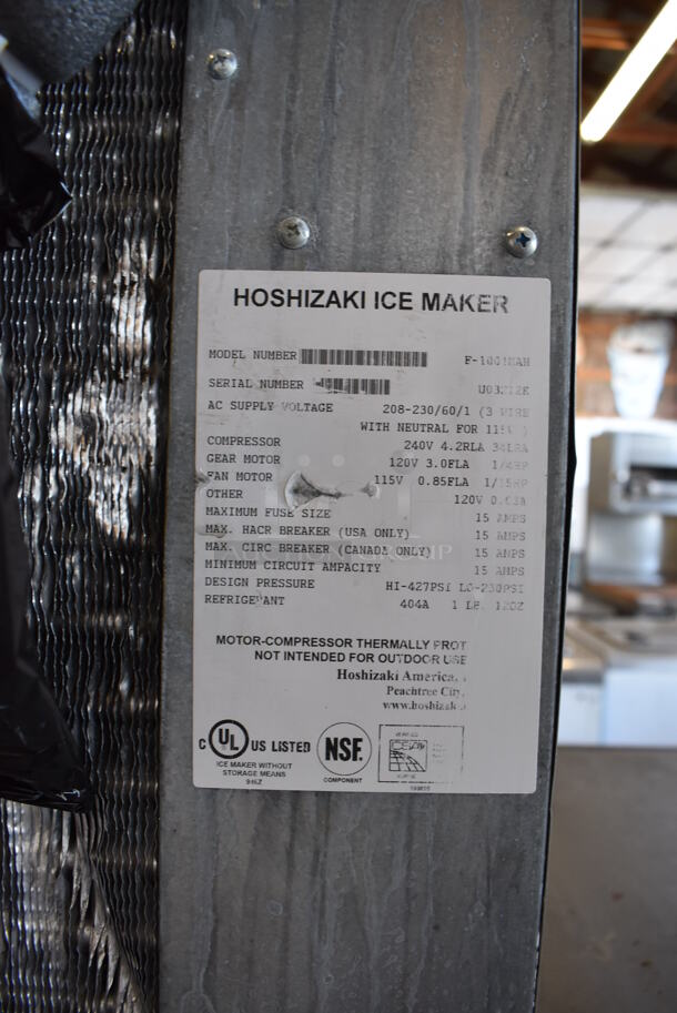 Hoshizaki F-1001MAH Stainless Steel Commercial Ice Head on Commercial Ice Bin. 208-230 Volts, 1 Phase. 49x34x73 - Image 7 of 7