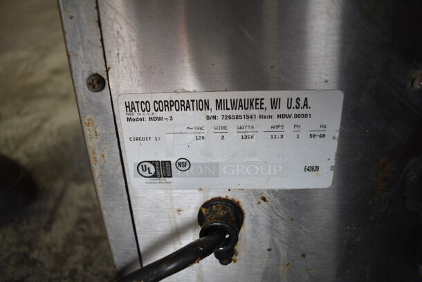 Hatco HDW-3 Stainless Steel Commercial 3 Drawer Warming Drawer. 120 Volts, 1 Phase. Tested and Bottom 2 Drawers Are Working But Top Drawer Does Not Get Hot - Image 6 of 6