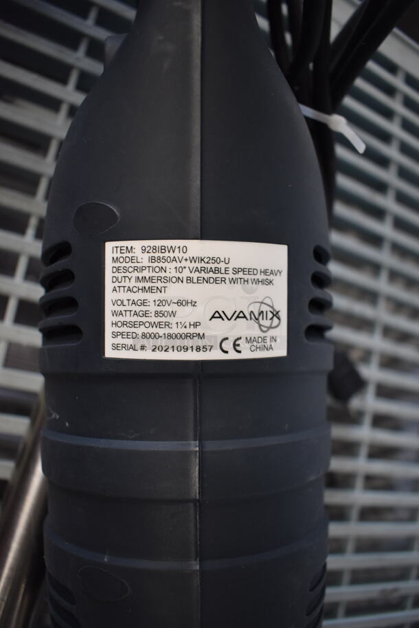 BRAND NEW! AvaMix IB850AV+WIK250-U Stainless Steel Commercial Immersion Blender w/ 20" Blade and Whisk Attachments. 120 Volts, 1 Phase. 31x10x4. Tested and Working! - Image 5 of 5