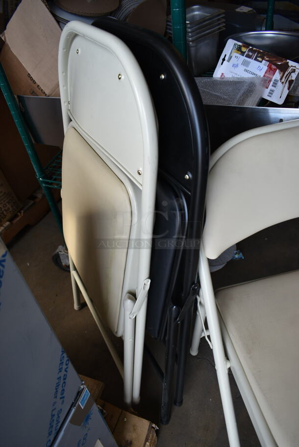 3 Folding Chairs; 2 Beige and 1 Black. 3 Times Your Bid! - Image 4 of 5
