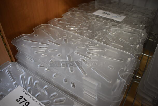 ALL ONE MONEY! Lot of 31 Clear Poly 1/3 Size Drop In Bin Straining Inserts! - Image 3 of 3