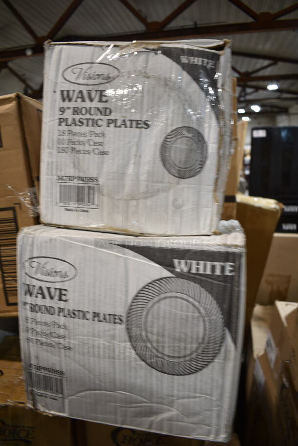 PALLET LOT of 26 BRAND NEW Boxes Including 61260507 Choice Full Size Foil Steam Table Pan Deep 3 3/8" Depth - Full Size Deep - 50/Case, 500TW12 Choice 12 oz. Translucent Thin Wall Plastic Cold Cup - 1000/Case, 760SOUP8WPA Choice 8 oz. White Double Poly-Coated Paper Food Cup with Vented Paper Lid - 250/Case, 7 Box 130HBKCUTFW Visions Individually Wrapped Black Heavy Weight Plastic Fork - 1000/Case, 2 Box 500CC20 Choice Clear PET Customizable Plastic Cold Cup - 20 oz. - 600/Case, Dart Y16T Conex Galaxy 16 oz. Translucent Tall Plastic Cold Cup - 1000/Case, 2 Box 612527L Choice 7" Round Foil-Laminated Board Lid - 500/Case, Dart 85HT1R 8" x 8" x 3" White Foam Square Take Out Container with Perforated Hinged Lid - 200/Case. 26 Times Your Bid! - Image 10 of 12