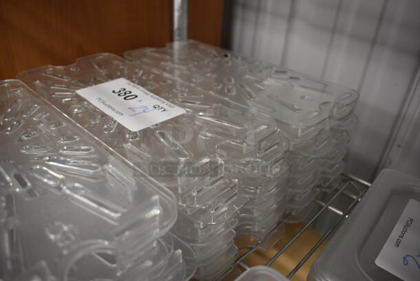 ALL ONE MONEY! Lot of 24 Clear Poly 1/3 Size Drop In Bin Straining Inserts! - Image 2 of 2