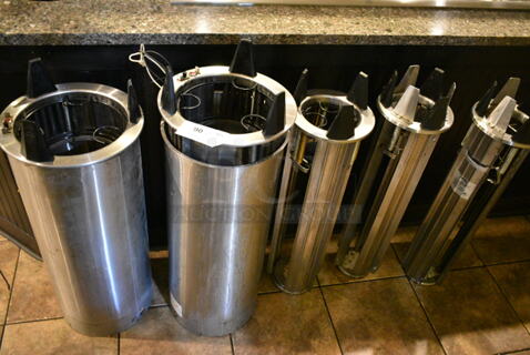 5 Various Metal Plate Dispensers. Includes 12.5x12.5x34.5, 9x9x32, 12.5x12.5x32. 5 Times Your Bid! (main dining room)