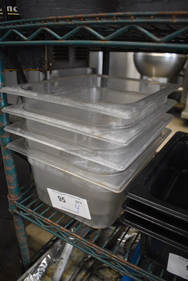 ALL ONE MONEY! Lot of 4 Clear Poly 1/2 Size Drop In Bins! 1/2x6 - Image 2 of 2