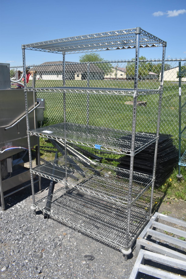 5 Tier Chrome Finish Metro Shelf BUYER MUST DISMANTLE. PCI CANNOT DISMANTLE FOR SHIPPING. PLEASE CONSIDER FREIGHT CHARGES. - Image 3 of 4