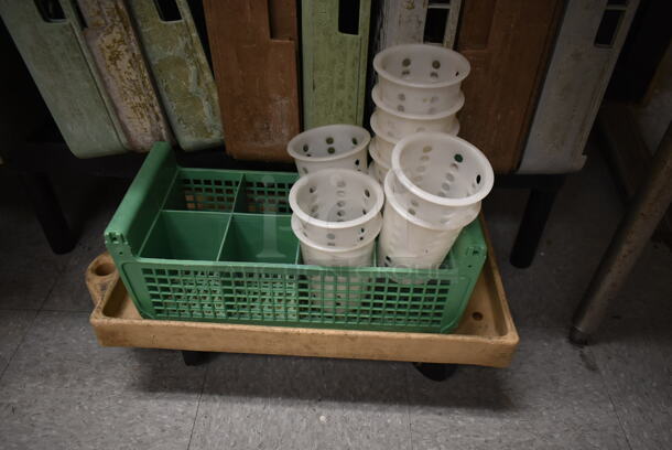 ALL ONE MONEY! Lot of Poly Dish Caddies and Dolly. (dish room) - Image 2 of 4